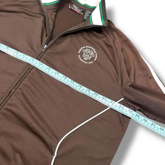 Vintage Quicksilver Track Jacket Brown Full Zip Striped Trim Size XL Y2K Hip Pop - Picture 8 of 9